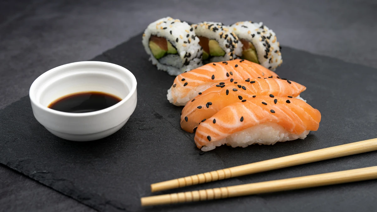 Traditional Japanese Nigiri Sushi Dish