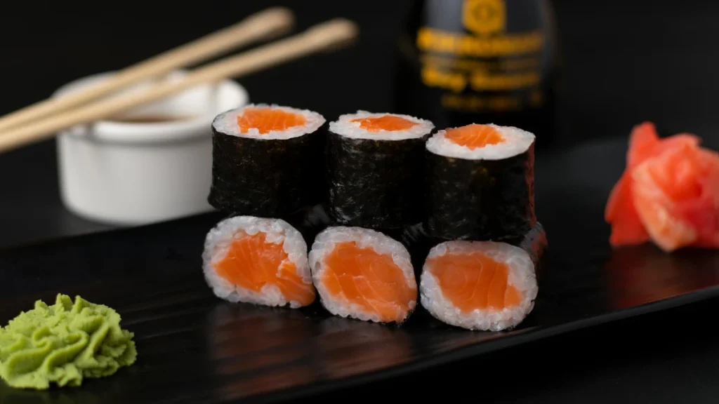 Maki Sushi Rolls With Rice